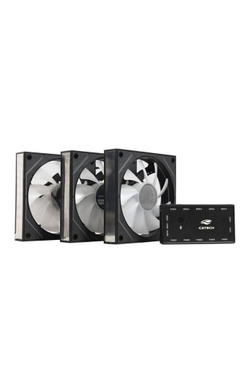 Kit 3 Fans F9-l650bkrgb Argb 120x25mm C/ Controlador