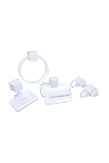 Kit Acessorios para Banheiro Caribe Branco 