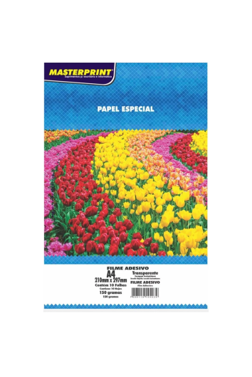 Papel Foto A4 150g 10fls Filme Adesivo Vinil Semi-transp Prova Dagua