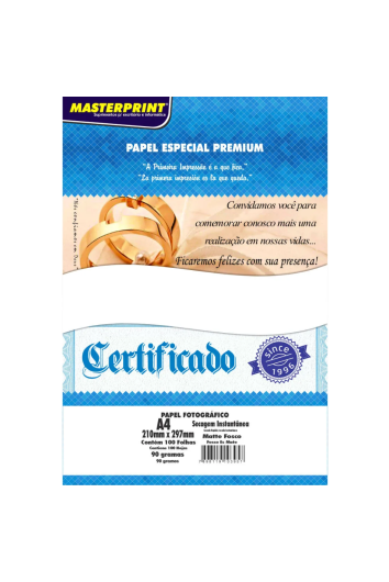 Papel Foto A4 90g 100fl Matte Masterprint