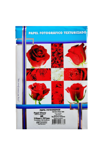 Papel Foto A4 200g 20fls Glossy Couro