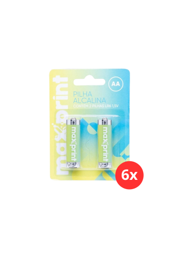 Kit 6 Pct Pilha Pequena Aa Alcalina C/2 Un