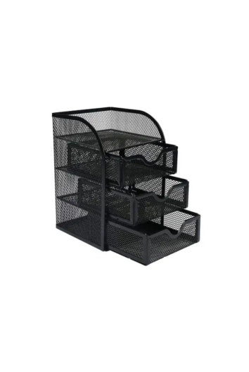 Gaveteiro de Mesa Aramado Preto