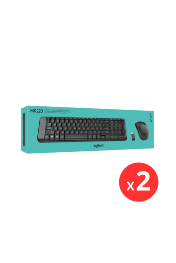 KIT 2 UND DO KIT TECLADO E MOUSE USB S/ FIO MK220 - LOGITECH