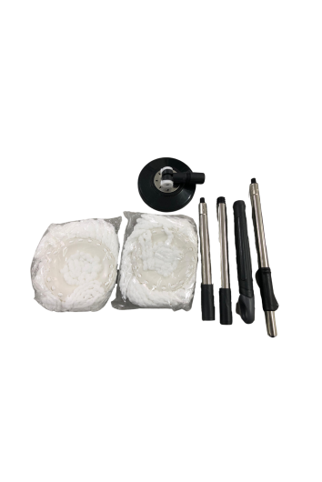 Balde Mop Rotatório 2 Águas Preto Cesto Inox + 2 Refis - Perfect Pro 973858