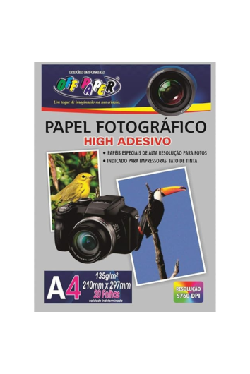 Papel Foto A4 135g 20fls Auto Adesivo