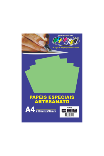 Papel Plus A4 120g Verde Lumi 20fl