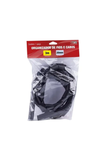 Organizador de Cabo 20mm 3mt Preto
