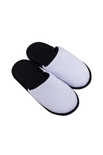Pantufa Branca C/sola Preta Gg P/sublimacao