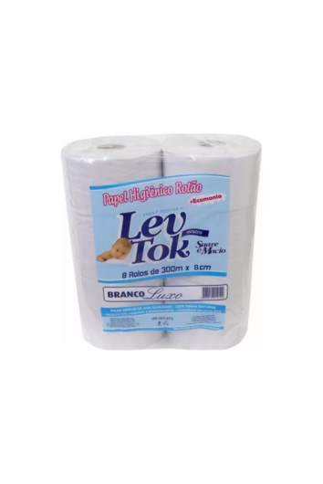 PAPEL HIGIÊNICO ROLÃO 8X300M BRANCO LUXO - LEV TOK 108