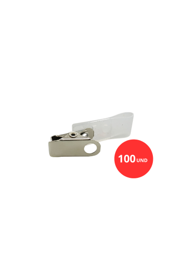 Presilha Mares para Crachá Clips Jacaré com Alça Leitosa - 100 Und