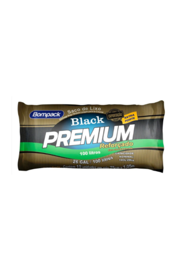 Saco P/ Lixo 100l 75x105 Black Premium Rolo C/15un