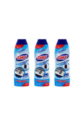 Saponáceo Cremoso Cloro 250ml - 3 Und