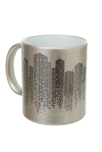 CANECA CERÂMICA PEROLIZADO CHAMPAGNE 300ML P/SUBLIMAÇÃO METALNOX