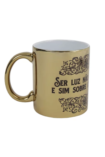 Caneca Cerâmica Metalizada Dourada 325ml P/sublimação Metalnox