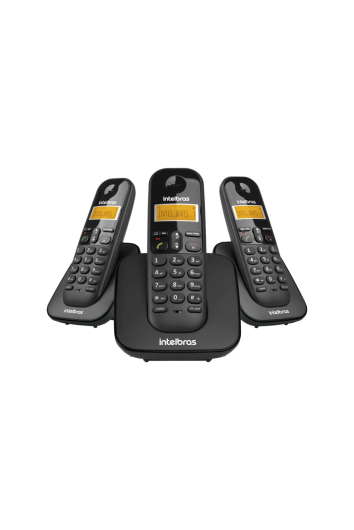 TELEFONE S/ FIO + 2 RAMAL TS3113 PRETO - INTELBRAS 4123103 
