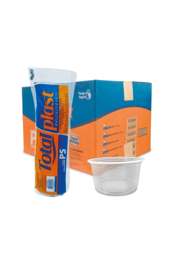 POTE PLÁSTICO DESCARTÁVEL 100ML TIRA C/ 100 UN S/TAMPA - TOTALPLAST PT-100 TR