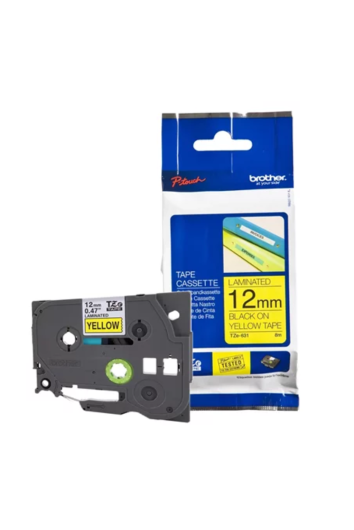 Fita Rotulador Brother Tze 631 12mm Laminada Pt/am