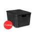 Caixa Organizadora 7l Rattan Plastico Preta C/tampa