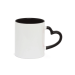 Caneca Cerâmica Metalnox Branco/preto Alça Coração 325ml P/sublimação