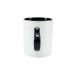 Caneca Cerâmica Metalnox Branco/preto Alça Coração 325ml P/sublimação
