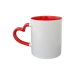 Caneca Cerâmica Branco/vermelho Alça Coração 325ml P/sublimação