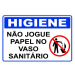 Placa de Sinalização Higiene Não Jogue Papel No Vaso 15x20