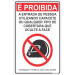 Placa de Sinalização Proibida Entrada Usando Capacete 16x25