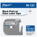 Fita Rotulador Brother M131 12mm Pto/transparente 