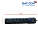 Filtro de Linha 6 Tomadas Preto - Naticon