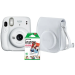 Câmera Instax Mini 12 Branco Marfim Kit Bolsa +10 Filmes