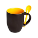 Caneca Cerâmica Mágica Preta/amarela C/colher 325ml P/sublimação