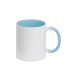 Caneca Cerâmica Metalnox Azul Claro/branco Aaa 325ml P/sublimação