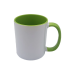 Caneca Ceramica Branca Interior Verde Light Aaa 325ml P/sublimacao