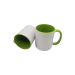 Caneca Ceramica Branca Interior Verde Light Aaa 325ml P/sublimacao