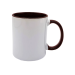 Caneca Ceramica Branca Interior Marrom Aaa 325ml P/sublimacao