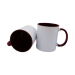 Caneca Ceramica Branca Interior Marrom Aaa 325ml P/sublimacao