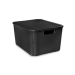 Caixa Organizadora 7l Rattan Plastico Preta C/tampa