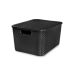 Caixa Organizadora 40l Rattan Plastico Preta C/tampa
