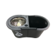 Balde Mop Rotatório 2 Águas Preto Cesto Inox + 2 Refis - Perfect Pro 973858