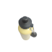 SQUEEZE ALUMÍNIO AMARELO DOLCE 2 TAMPAS PRETA 600ML P/SUBLIMÇÃO - METALNOX 57005