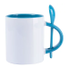 CANECA CERÂMICA C/COLHER AZUL/BRANCO 325ML P/SUBLIMAÇÃO METALNOX 