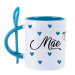 CANECA CERÂMICA C/COLHER AZUL/BRANCO 325ML P/SUBLIMAÇÃO METALNOX 