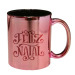 Caneca Cerâmica Metalizada Rosa Int Preto 325ml P/sublimação