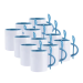 CANECA CERÂMICA C/COLHER AZUL/BRANCO 325ML P/SUBLIMAÇÃO METALNOX 