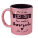 Caneca Cerâmica Metalizada Rosa Int Preto 325ml P/sublimação