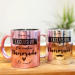 Caneca Cerâmica Metalizada Rosa Int Preto 325ml P/sublimação
