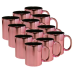 Caneca Cerâmica Metalizada Rosa Int Preto 325ml P/sublimação